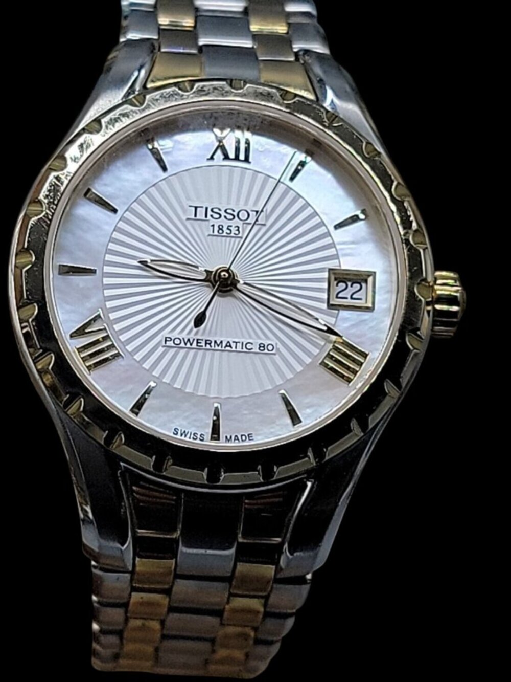 Tissot T-Lady Powermatic 80 Automatic Watch Two-Tone MOP Dial Sapphire Swiss